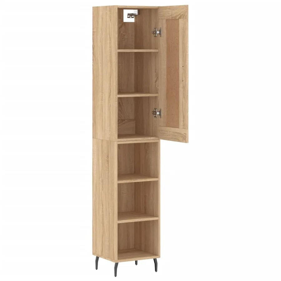 Buffet haut Chêne sonoma 34,5x34x180 cm Bois d'ingénierie - 3