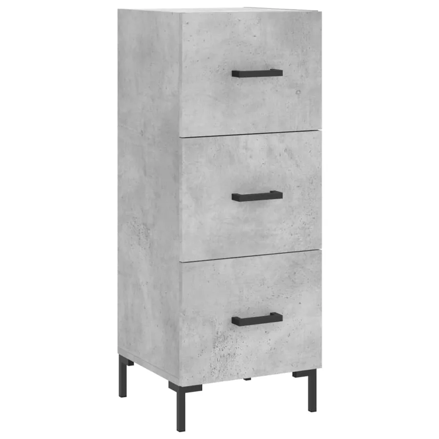 Buffet haut Gris béton 34,5x34x180 cm Bois d'ingénierie - 5
