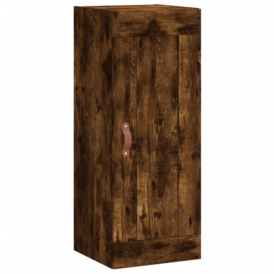 Buffet haut Chêne fumé 34,5x34x180 cm Bois d'ingénierie - 8