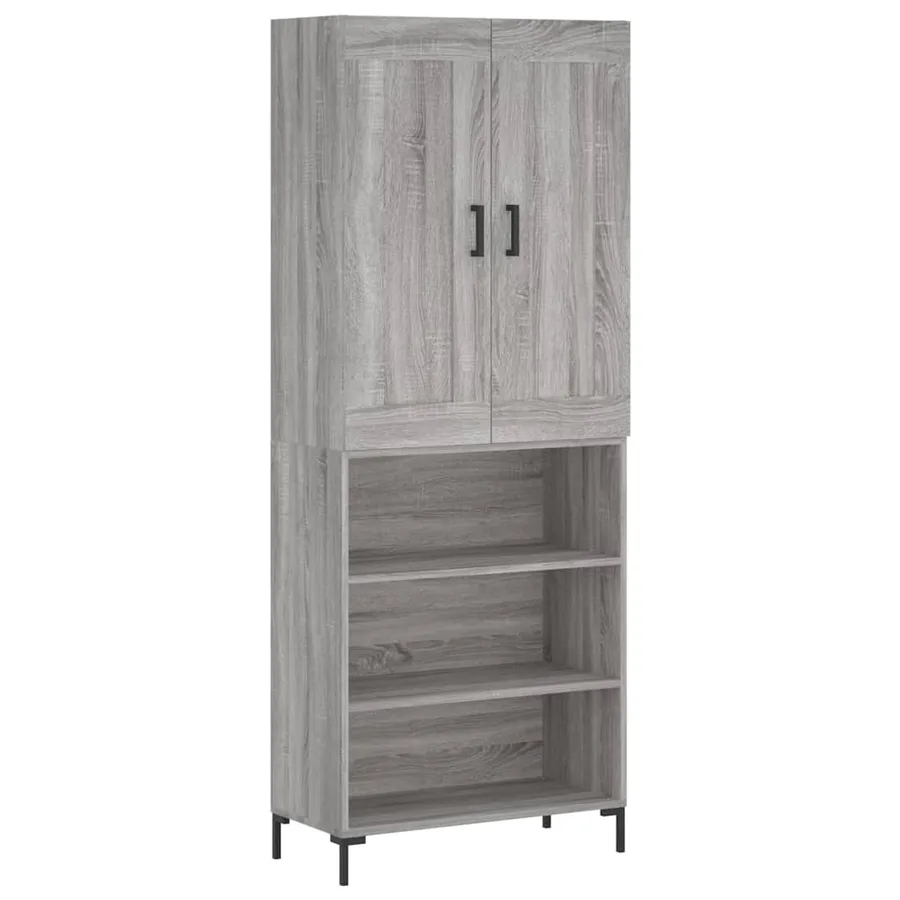 Buffet haut Sonoma gris 69,5x34x180 cm Bois d'ingénierie - 2