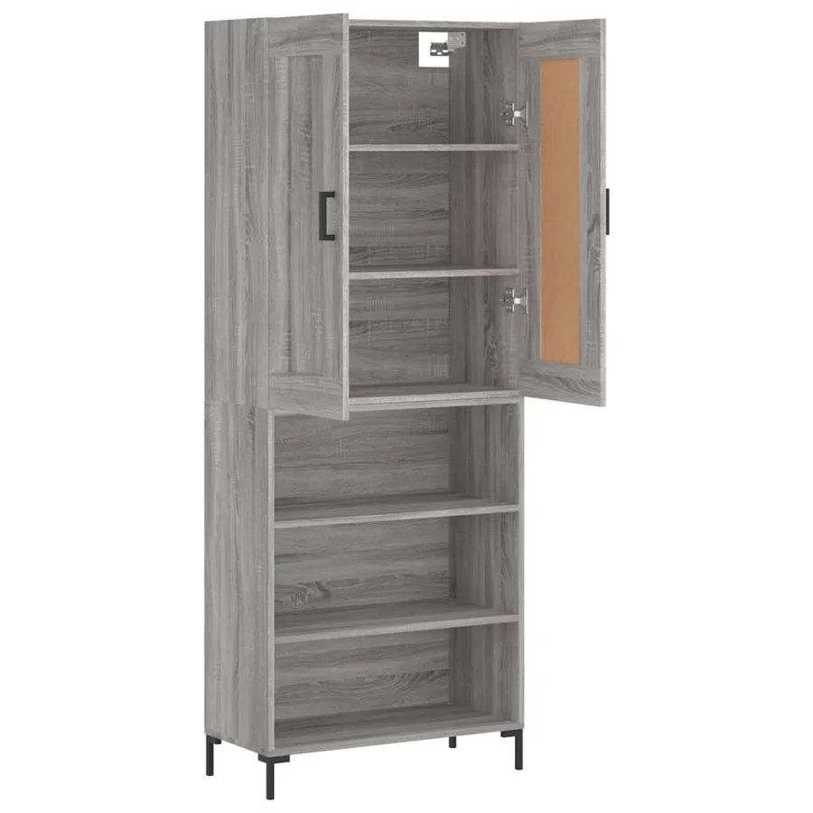 Buffet haut Sonoma gris 69,5x34x180 cm Bois d'ingénierie - 4