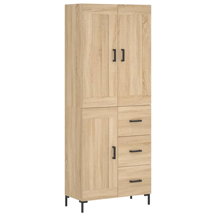 Buffet haut Chêne sonoma 69,5x34x180 cm Bois d'ingénierie - 2