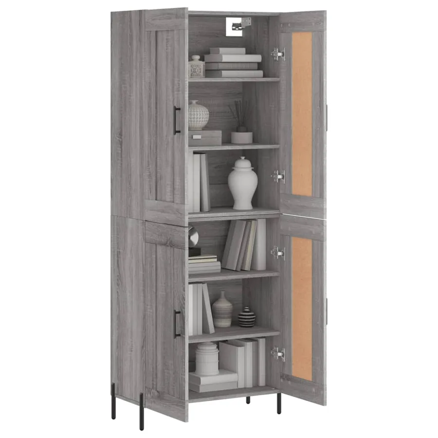 Buffet haut Sonoma gris 69,5x34x180 cm Bois d'ingénierie - 3