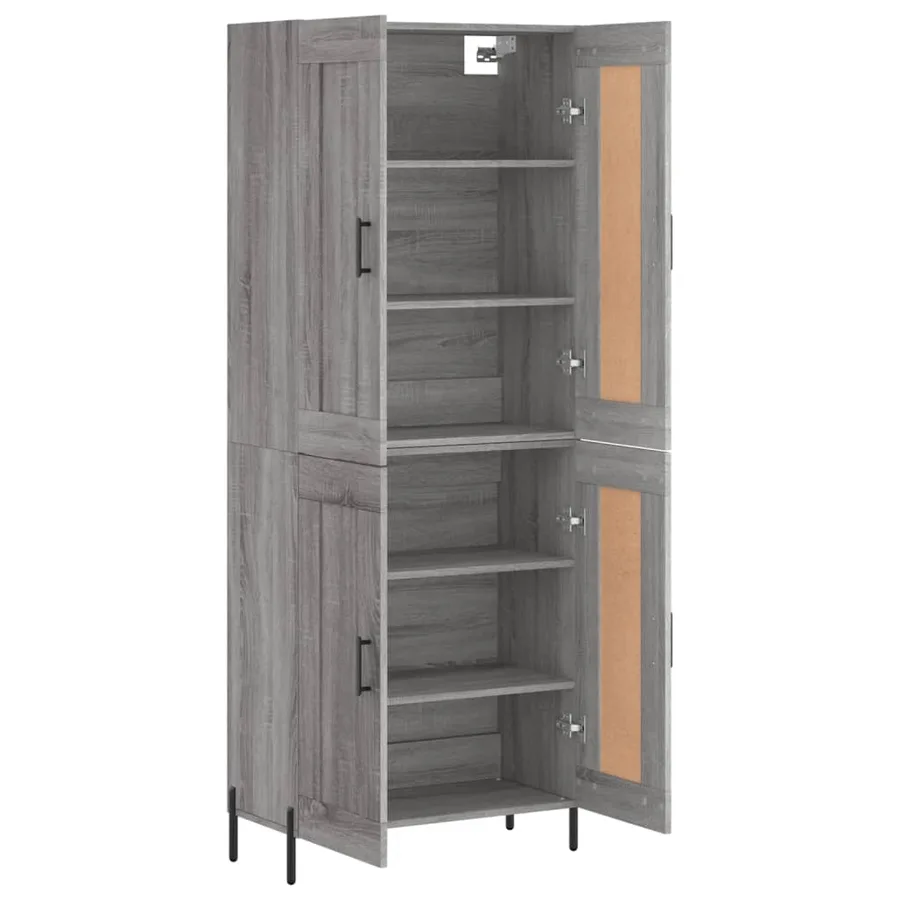 Buffet haut Sonoma gris 69,5x34x180 cm Bois d'ingénierie - 4