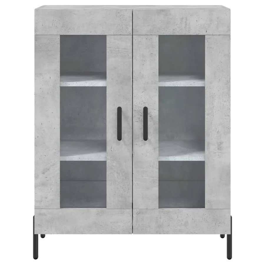 Buffet haut Gris béton 69,5x34x180 cm Bois d'ingénierie - 8