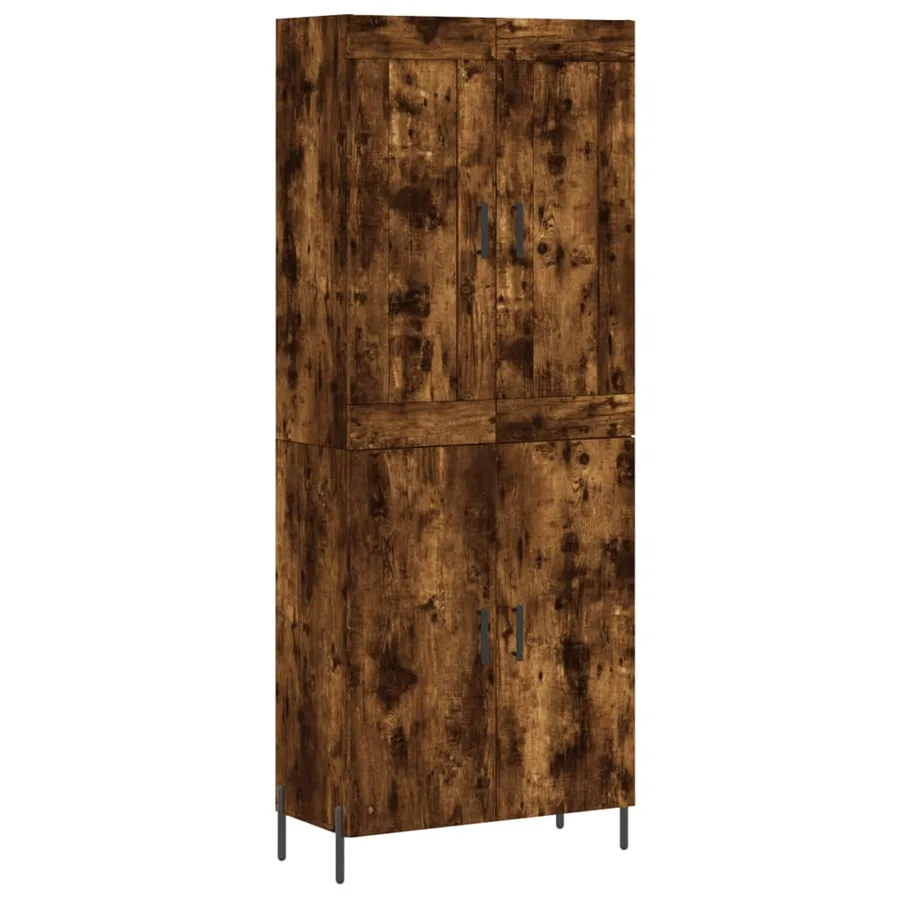 Buffet haut Chêne fumé 69,5x34x180 cm Bois d'ingénierie - 2