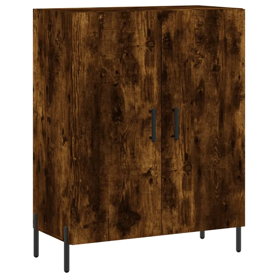 Buffet haut Chêne fumé 69,5x34x180 cm Bois d'ingénierie - 7