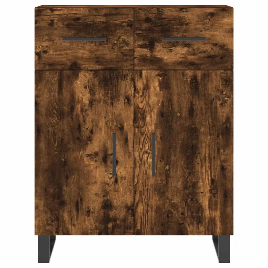 Buffet haut Chêne fumé 69,5x34x180 cm Bois d'ingénierie - 8