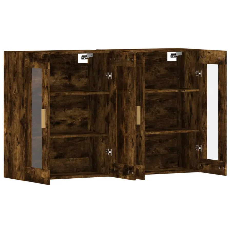 Armoires murales 2 pcs chêne fumé bois d'ingénierie - 5