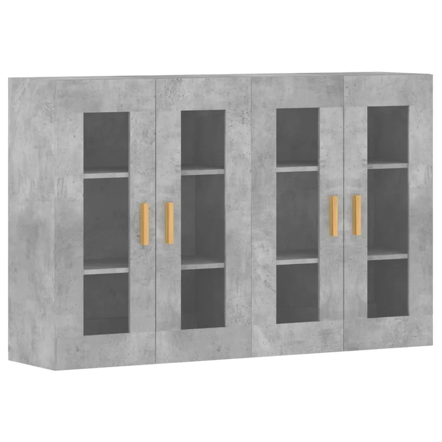 Armoires murales 2 pcs gris béton bois d'ingénierie - 2