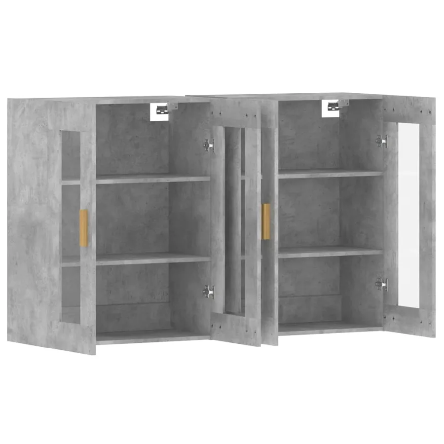 Armoires murales 2 pcs gris béton bois d'ingénierie - 5