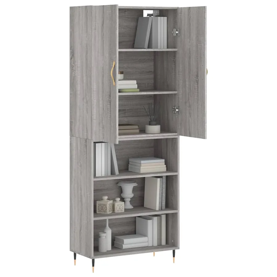 Buffet haut Sonoma gris 69,5x34x180 cm Bois d'ingénierie - 11