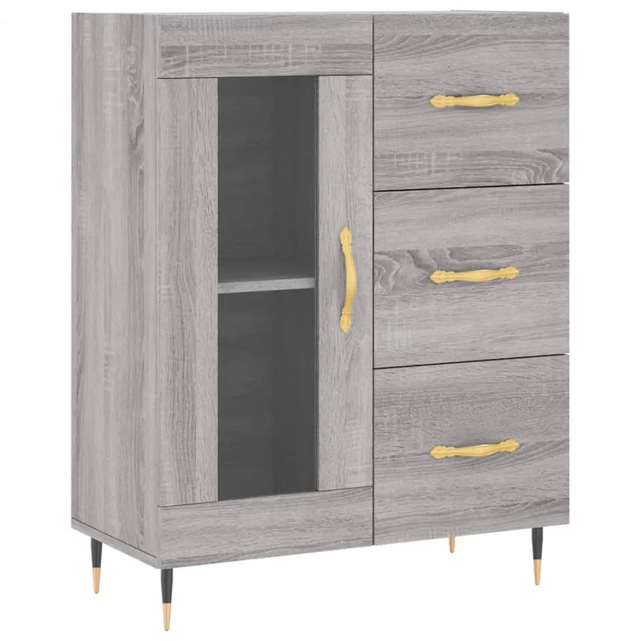 Buffet haut Sonoma gris 69,5x34x180 cm Bois d'ingénierie - 7