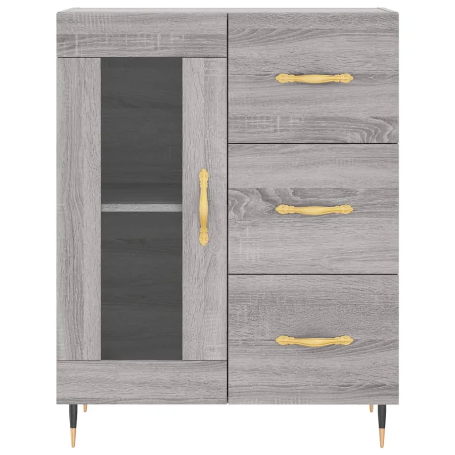 Buffet haut Sonoma gris 69,5x34x180 cm Bois d'ingénierie - 8