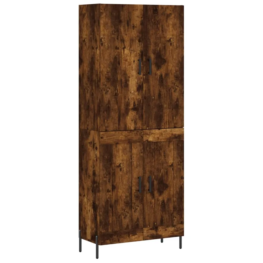 Buffet haut Chêne fumé 69,5x34x180 cm Bois d'ingénierie - 2