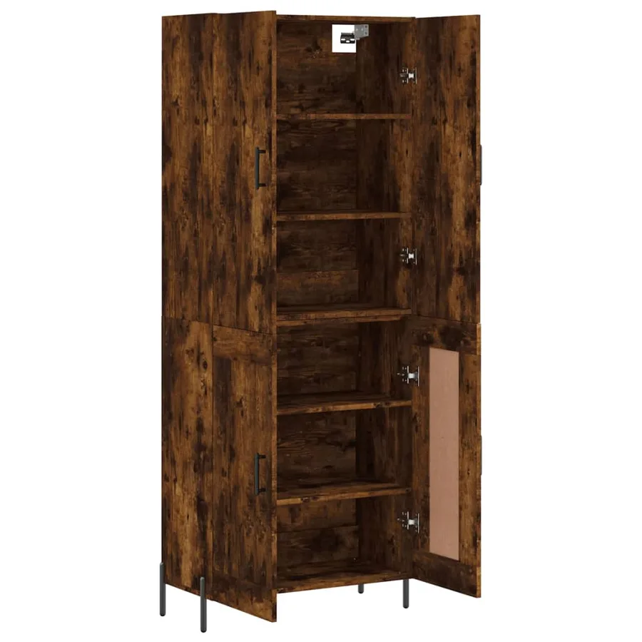 Buffet haut Chêne fumé 69,5x34x180 cm Bois d'ingénierie - 4