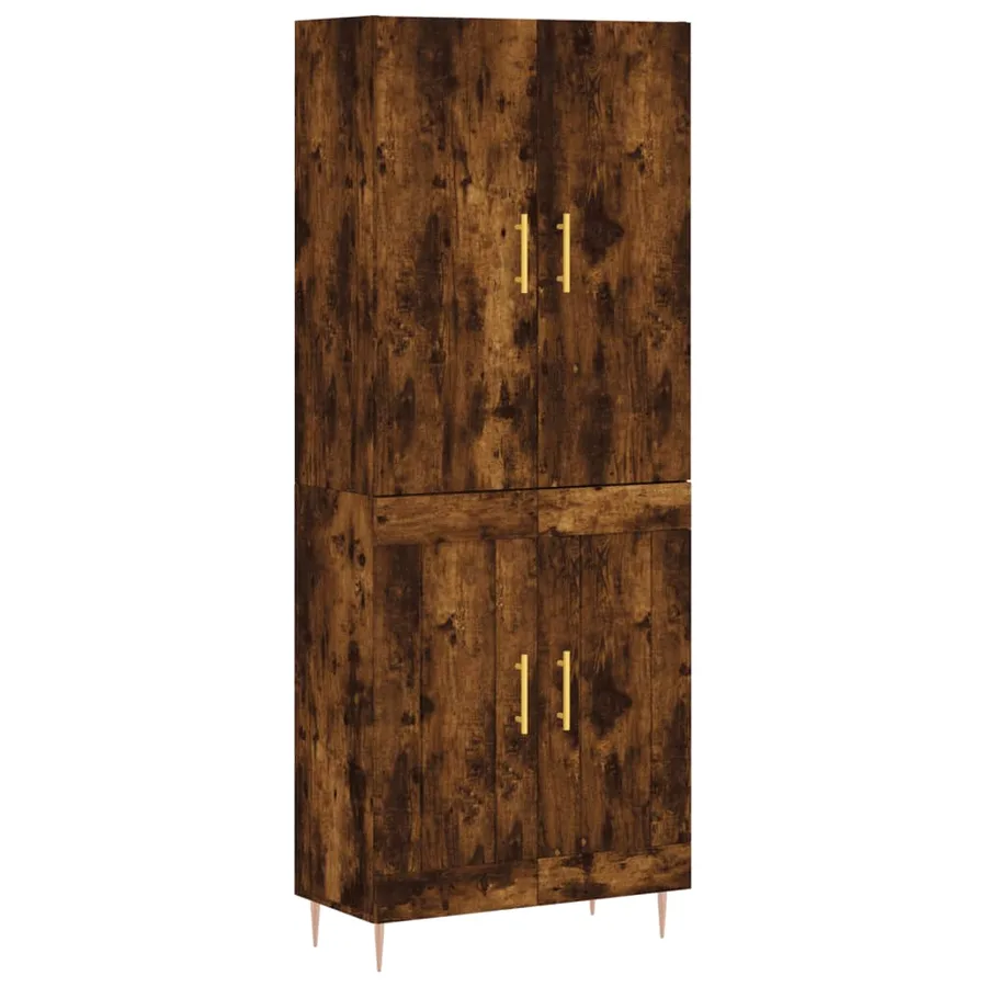 Buffet haut Chêne fumé 69,5x34x180 cm Bois d'ingénierie - 2