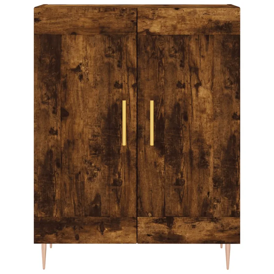 Buffet haut Chêne fumé 69,5x34x180 cm Bois d'ingénierie - 7