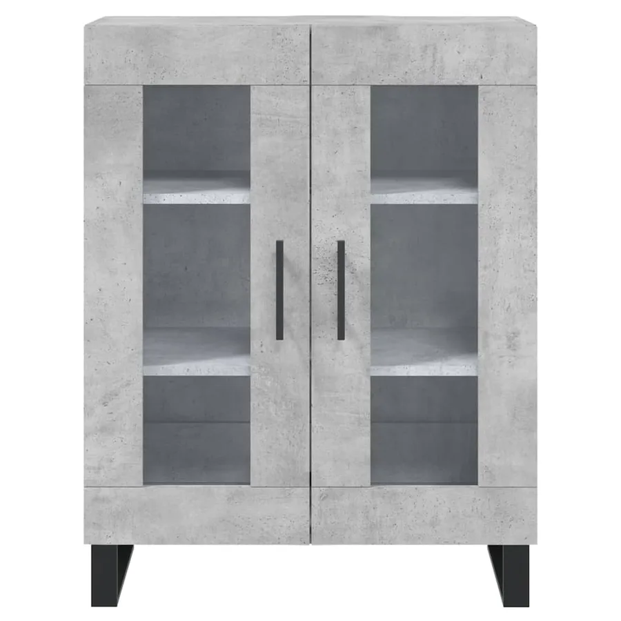 Buffet haut Gris béton 69,5x34x180 cm Bois d'ingénierie - 8