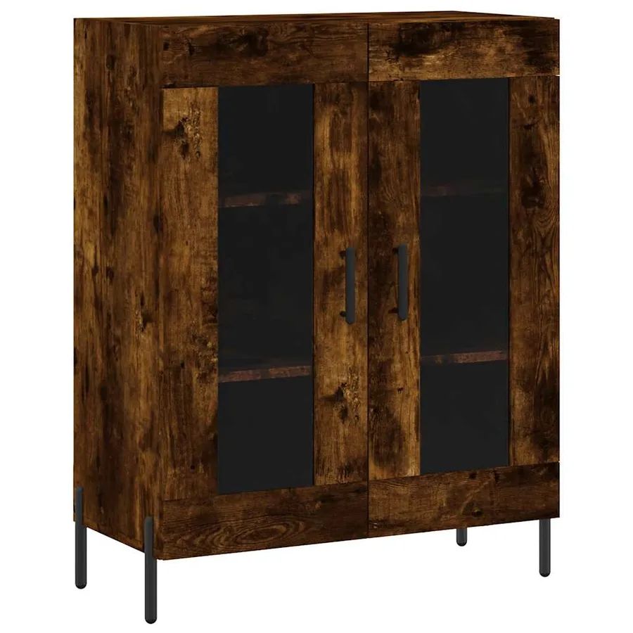 Buffet haut Chêne fumé 69,5x34x180 cm Bois d'ingénierie - 7
