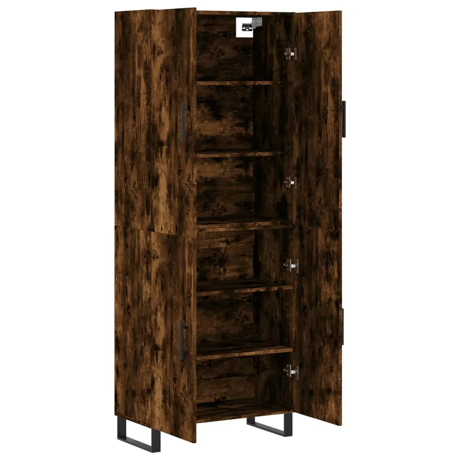 Buffet haut Chêne fumé 69,5x34x180 cm Bois d'ingénierie - 4