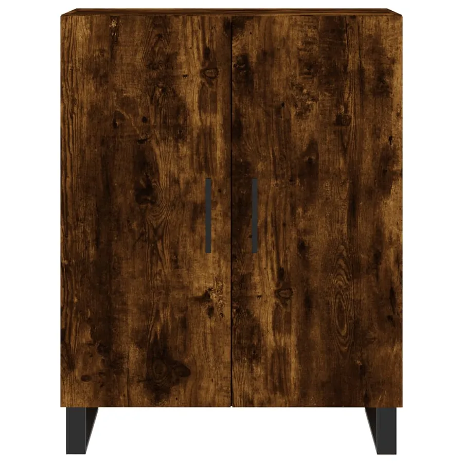 Buffet haut Chêne fumé 69,5x34x180 cm Bois d'ingénierie - 8
