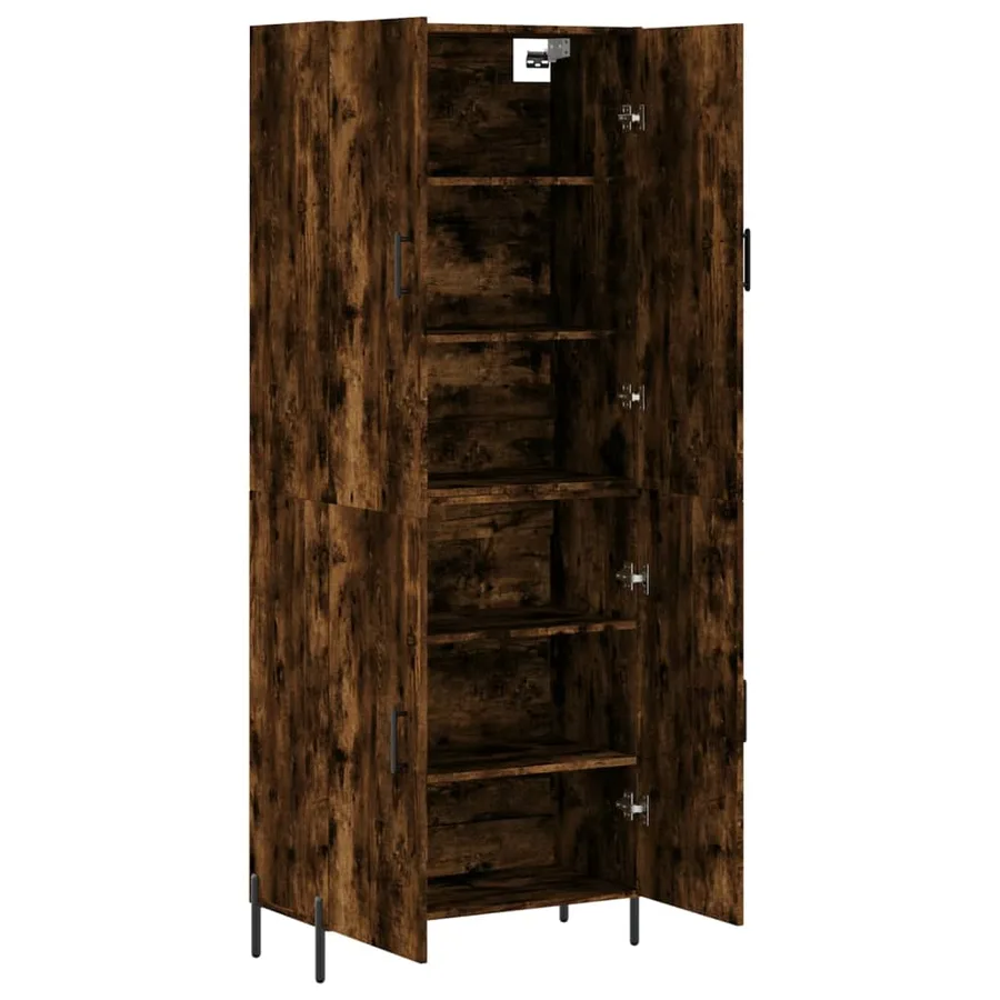 Buffet haut Chêne fumé 69,5x34x180 cm Bois d'ingénierie - 4