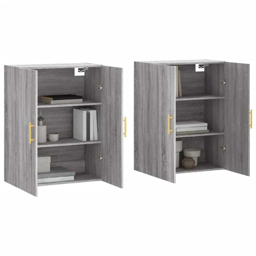 Armoires murales 2 pcs sonoma gris 69,5x34x90 cm - 3