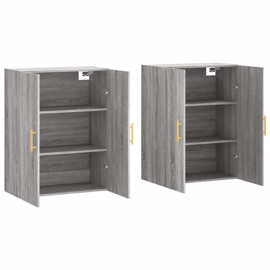 Armoires murales 2 pcs sonoma gris 69,5x34x90 cm - 4