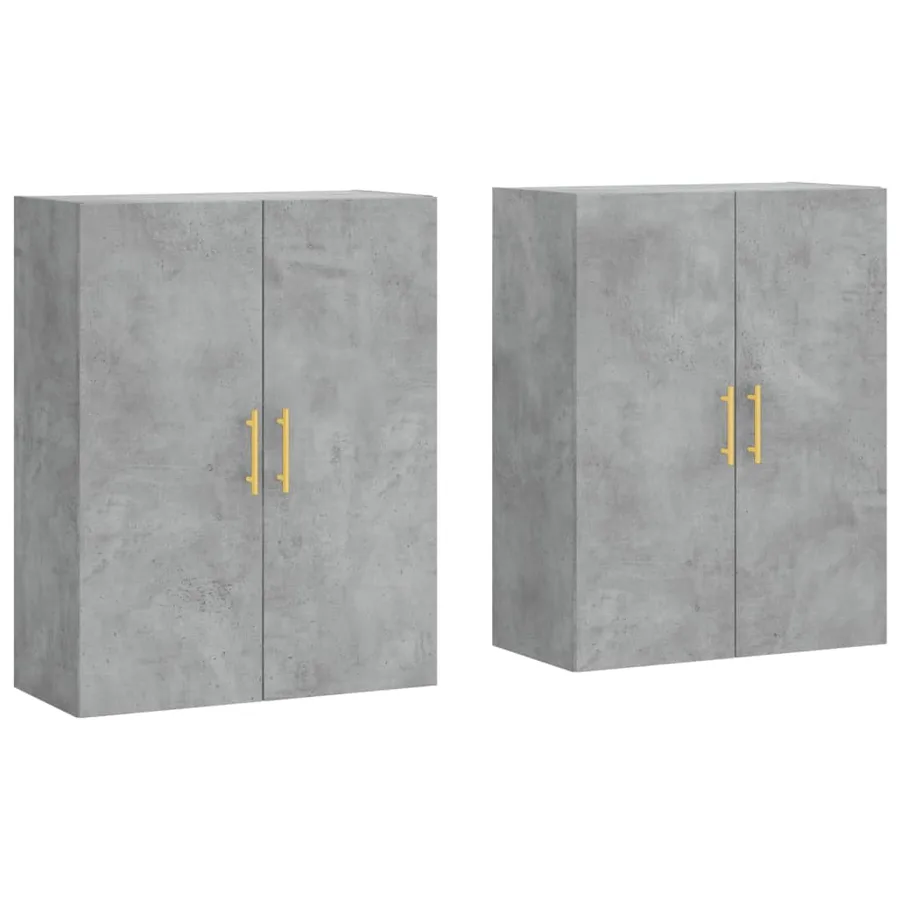 Armoires murales 2 pcs gris béton 69,5x34x90 cm - 2
