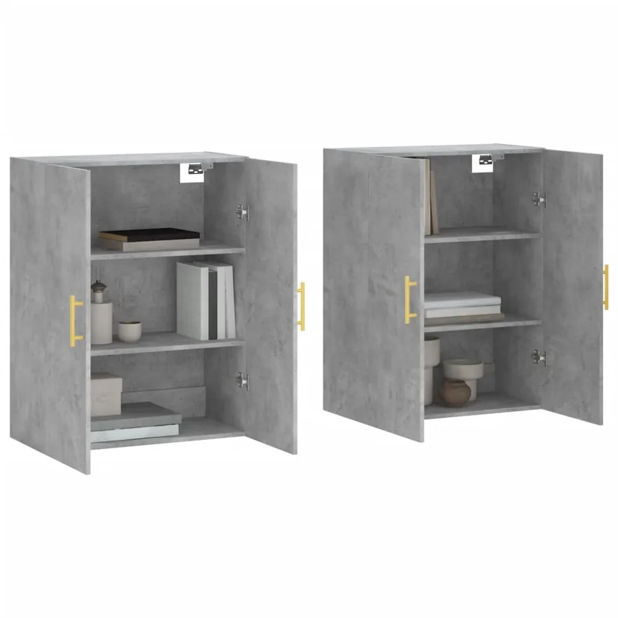Armoires murales 2 pcs gris béton 69,5x34x90 cm - 3