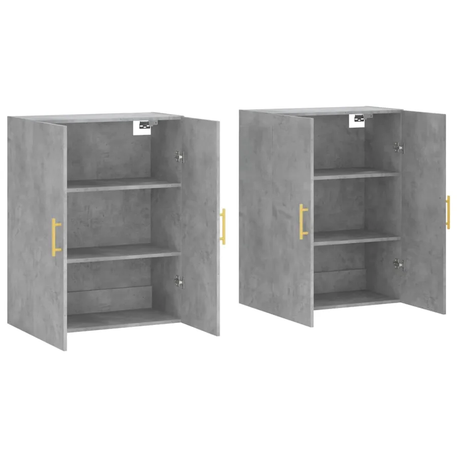 Armoires murales 2 pcs gris béton 69,5x34x90 cm - 4