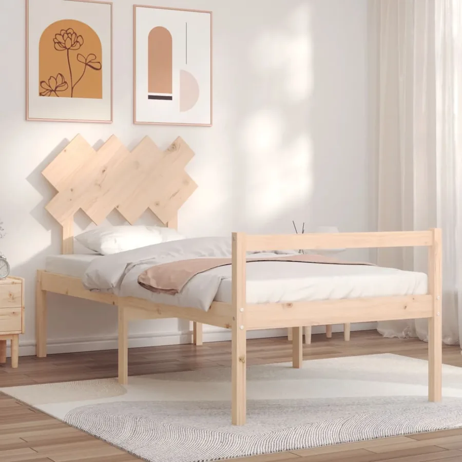 Lit pour personne âgée sans matelas bois massif