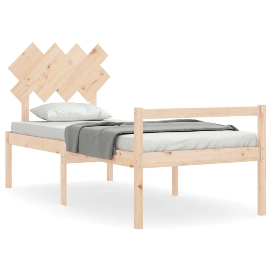Lit pour personne âgée sans matelas bois massif - 2