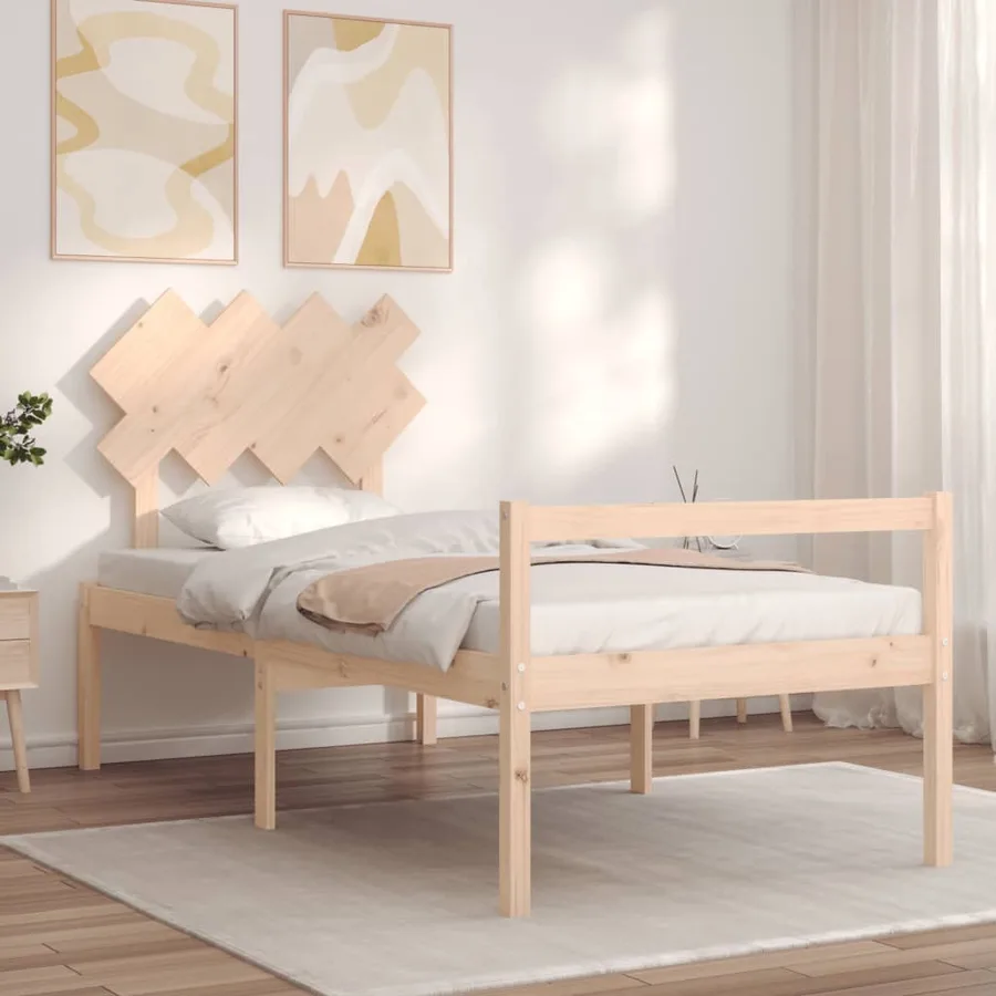 Lit pour personne âgée sans matelas bois massif - 3