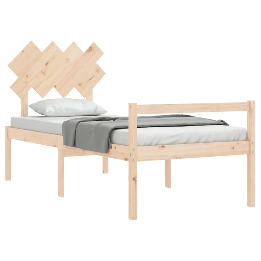Lit pour personne âgée sans matelas bois massif - 4