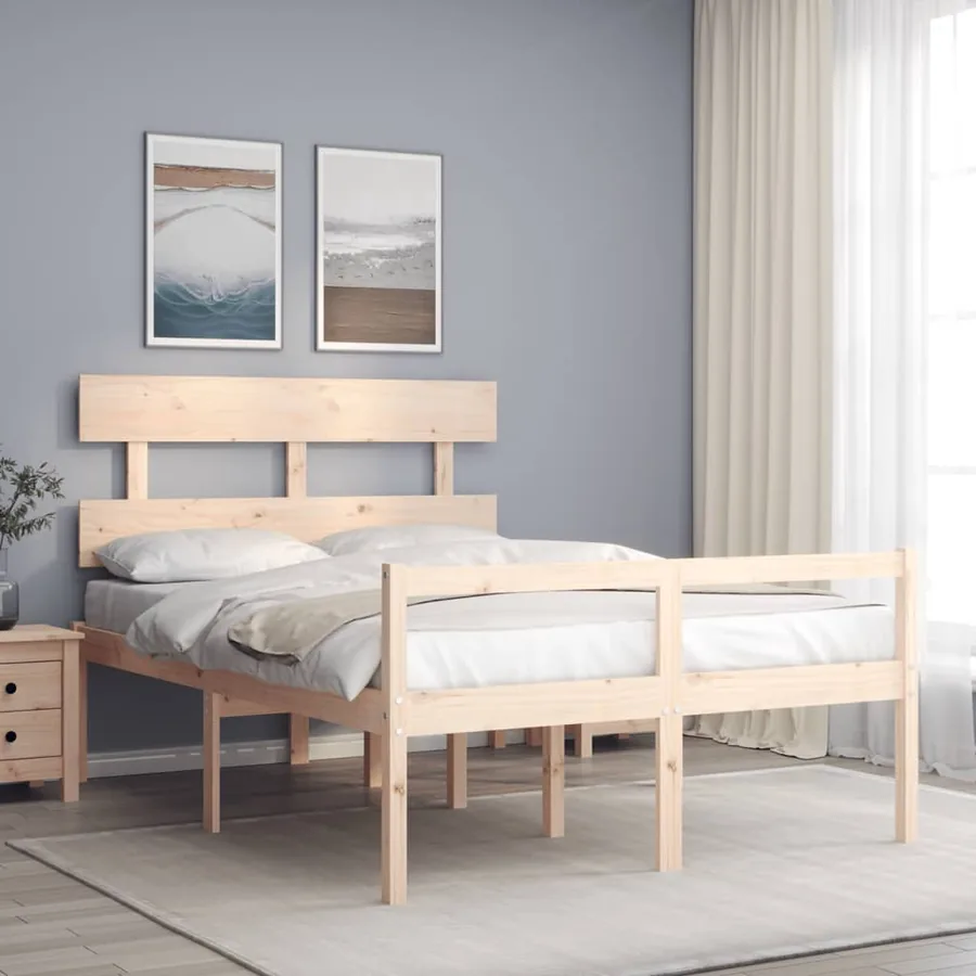 Lit pour personne âgée sans matelas 120x200 cm bois massif
