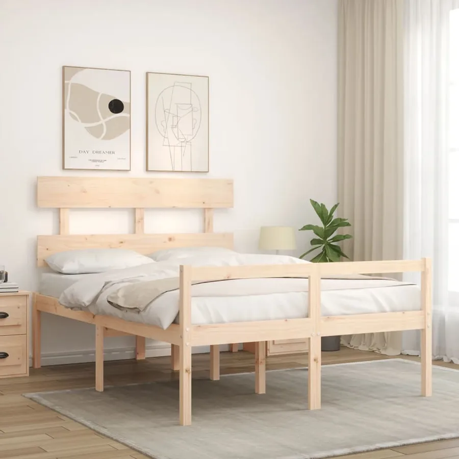 Lit pour personne âgée sans matelas 120x200 cm bois massif - 3