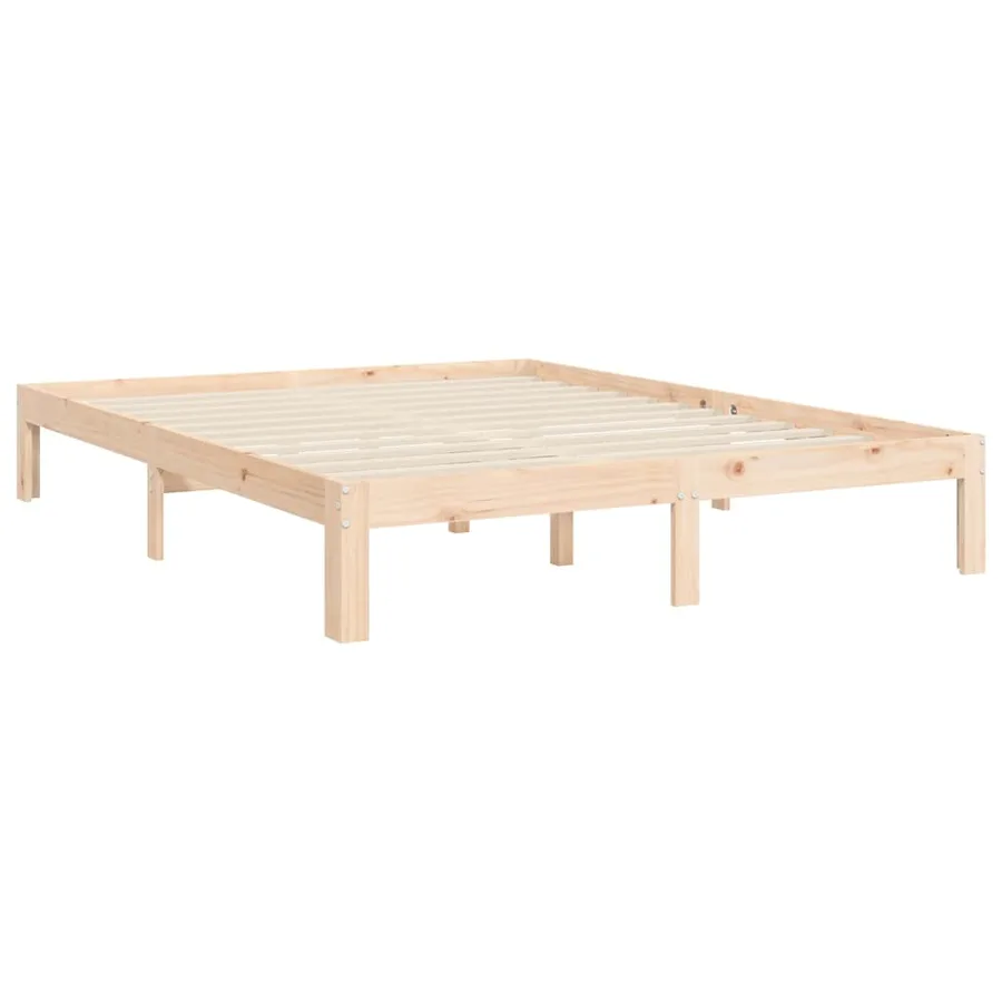 Cadre de lit sans matelas bois de pin massif - 9