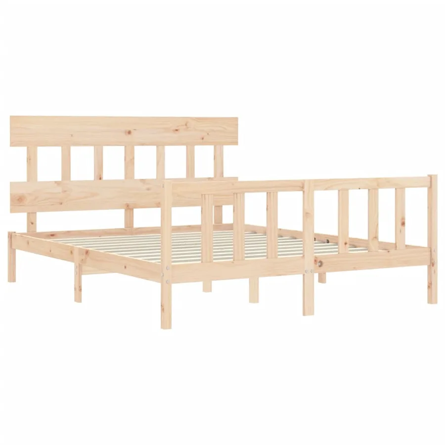 Cadre de lit sans matelas 160x200 cm bois massif de pin - 5