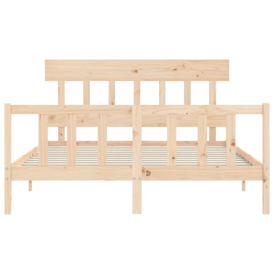 Cadre de lit sans matelas 160x200 cm bois massif de pin - 6