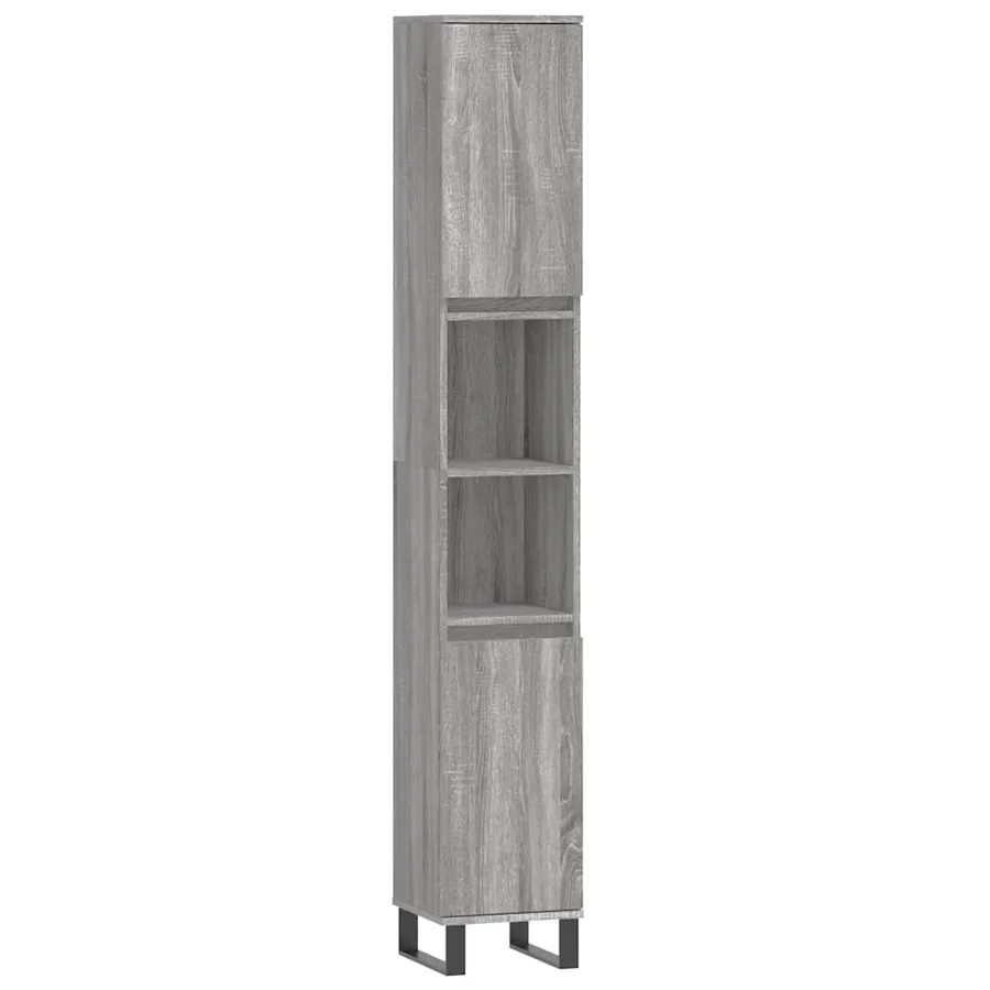 Ensemble de meubles de salle de bain 3 pcs Sonoma gris - 5