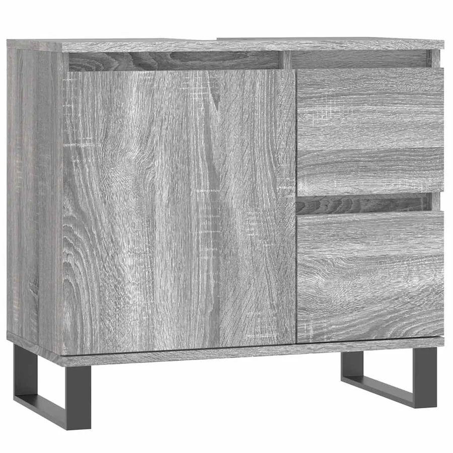 Ensemble de meubles de salle de bain 3 pcs Sonoma gris - 9