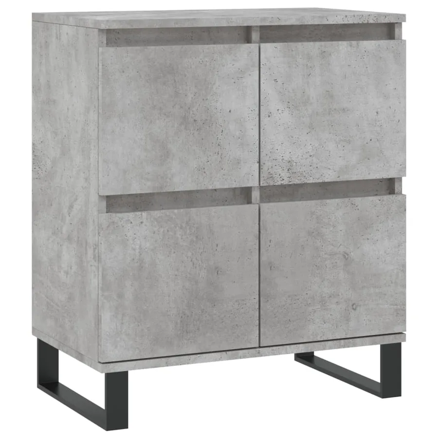 Buffets 3 pcs gris béton bois d'ingénierie - 5