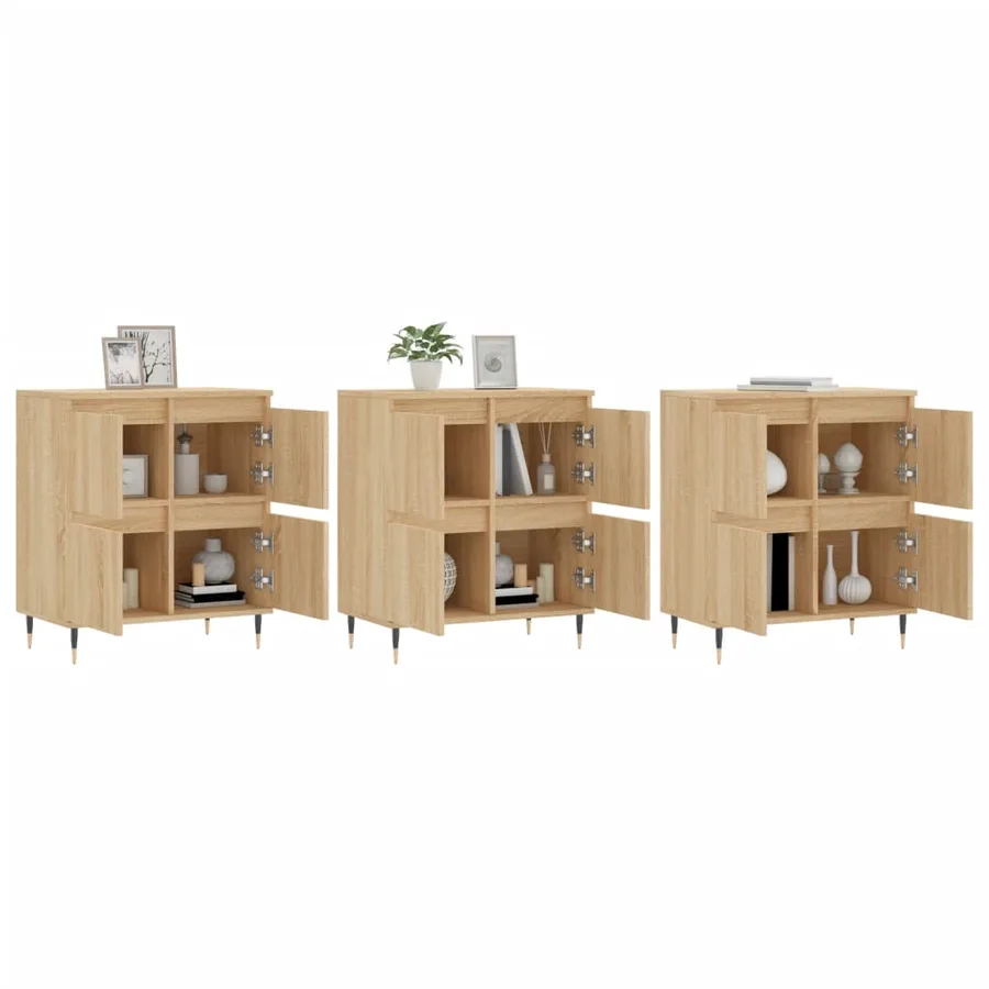 Buffets 3 pcs Chêne sonoma Bois d'ingénierie - 3