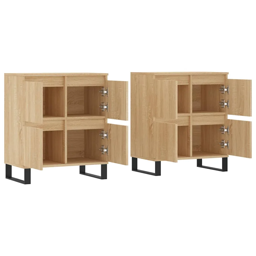 Buffets 2 pcs chêne sonoma bois d'ingénierie - 4