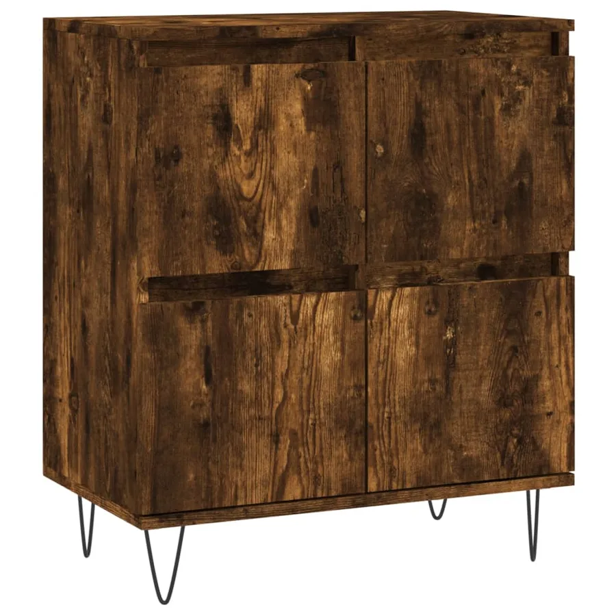 Buffets 2 pcs chêne fumé bois d'ingénierie - 5