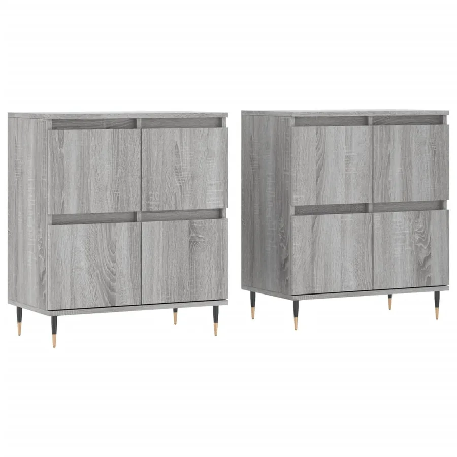 Buffets 2 pcs sonoma gris bois d'ingénierie - 2