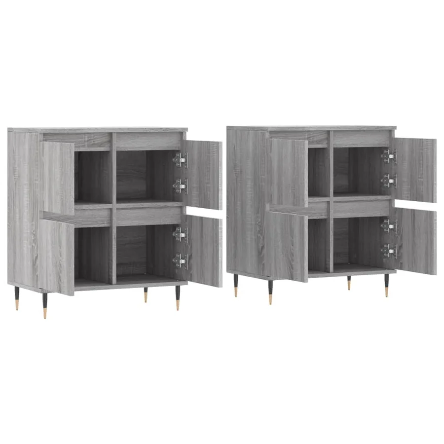 Buffets 2 pcs sonoma gris bois d'ingénierie - 4