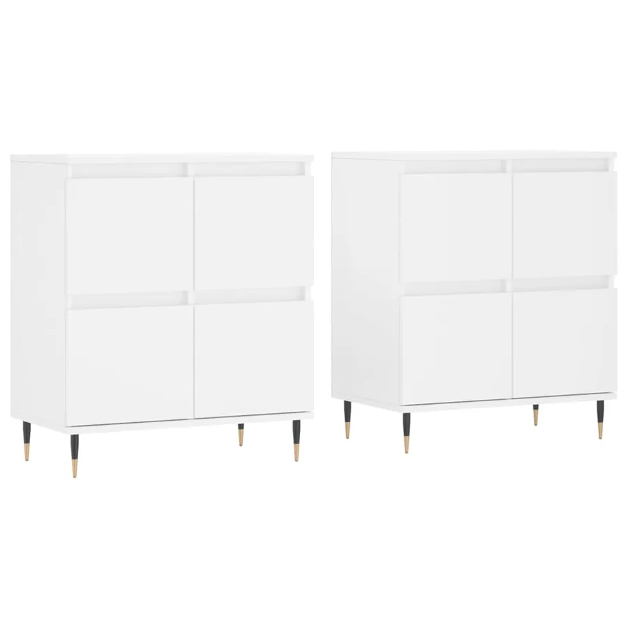 Buffets 2 pcs blanc bois d'ingénierie - 2